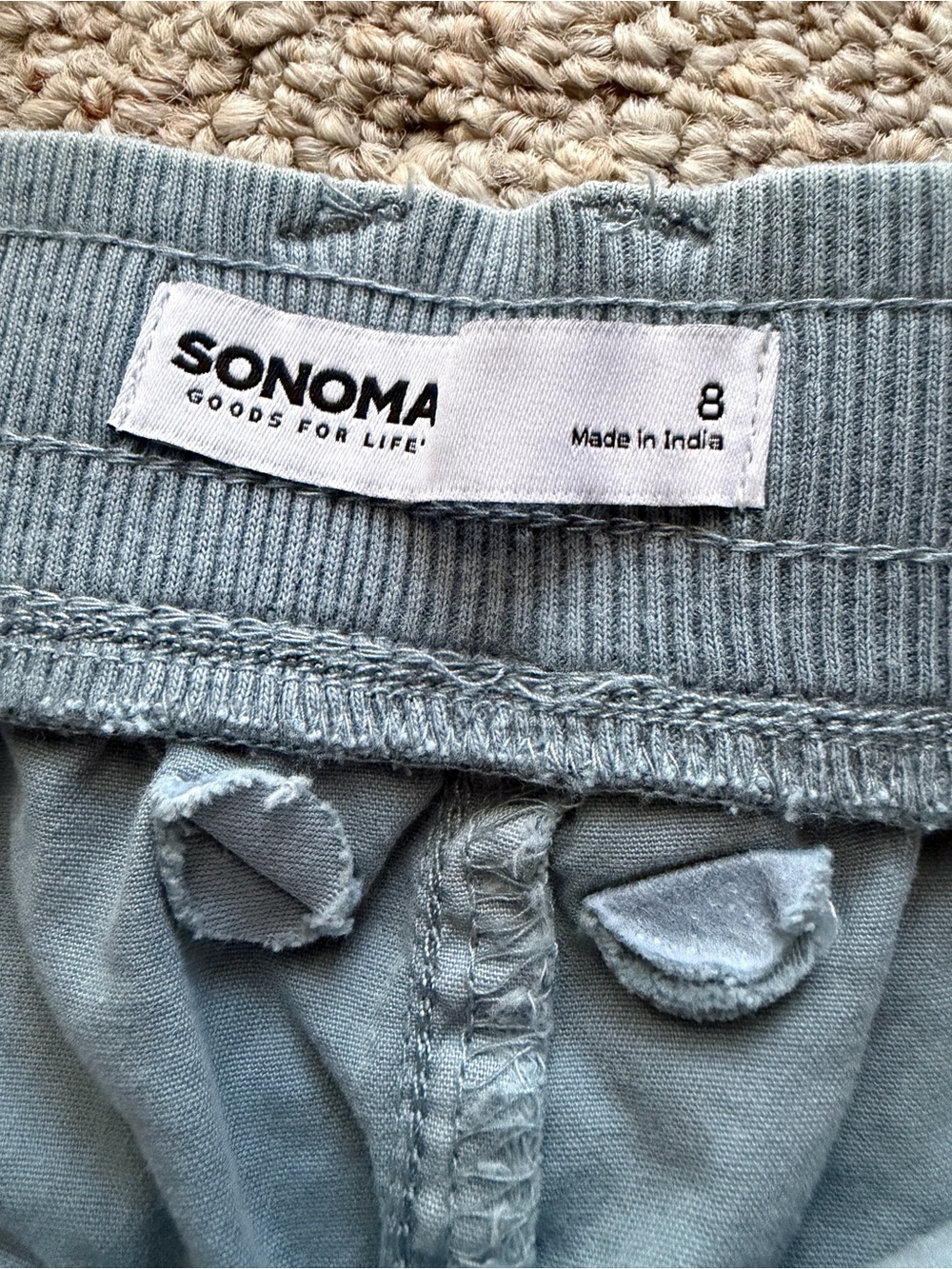 NEW NWT Sonoma Light Blue Gray Cargo Utility Women's Shorts 8 Pockets Straight - Picture 7 of 10